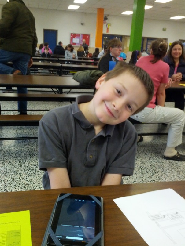 Waiting for the interview.  HE wasn't nervous...