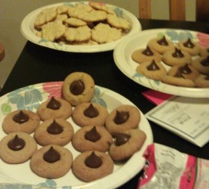 My Lovely Peanutbutter Blossoms in the front, the Choir's cookies in the back.