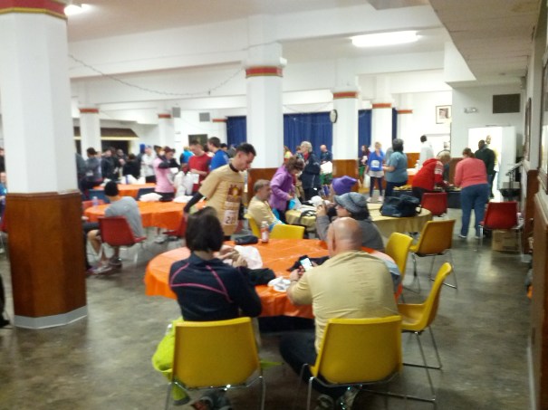 The church hall 1 hour 20 minutes before starting time!