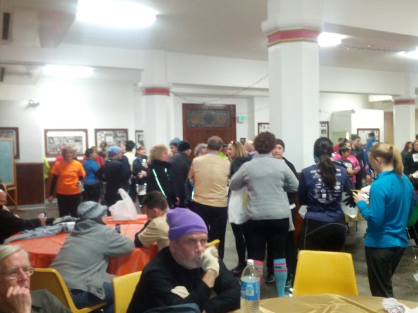With 20 minutes to go, this was the first half of the women's restroom line.