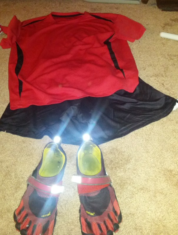 Not in the picture: My red headphones I used!