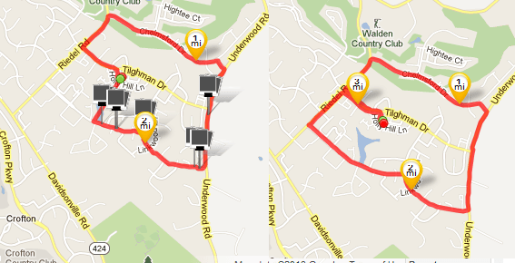 Picture on the left, what Runtastic shows.  On the Right - what it SHOULD show.