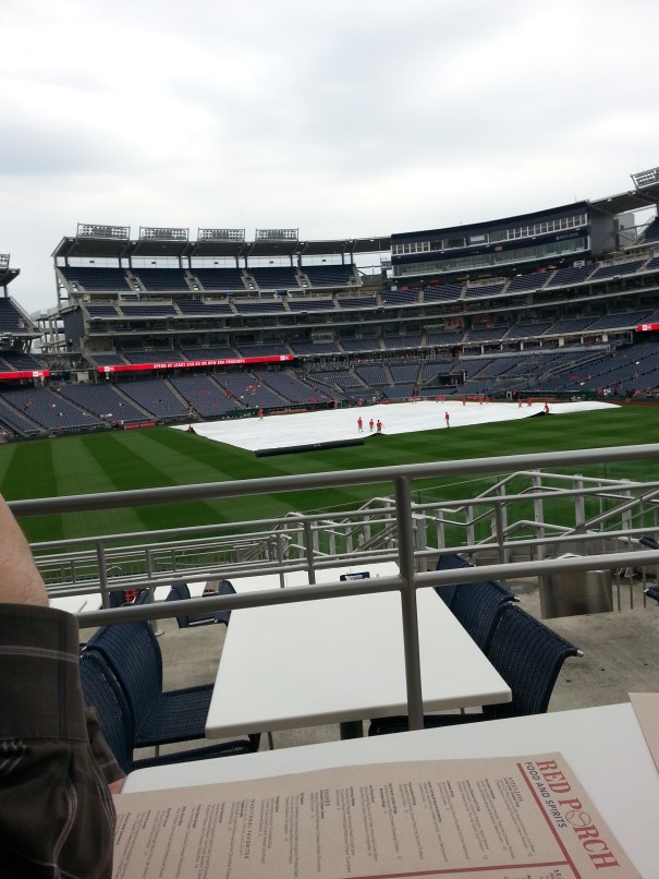 The Red-Shirts setting up the field!