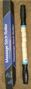 The Seek Gains Massage Stick Roller, and its slightly diagonal box!